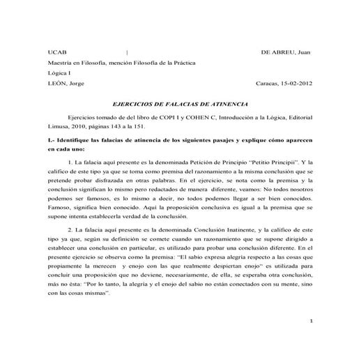 Ejercicios de lógica