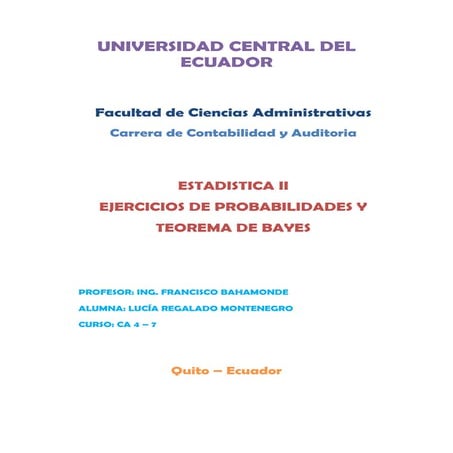 Ejercicios de probabilidades y teorema de bayes