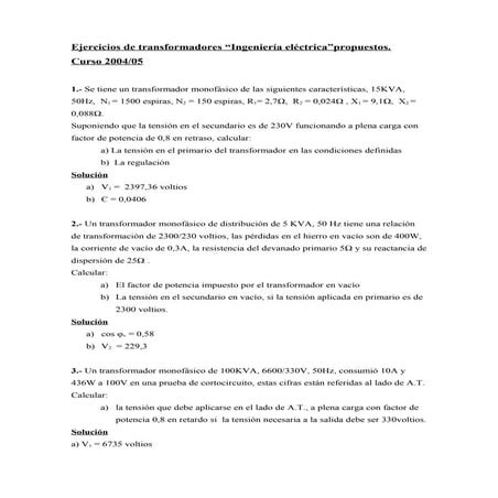 Ejercicios de transformadores (2)