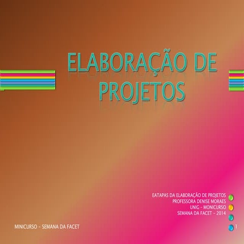 Elaboração de projetos   minicurso