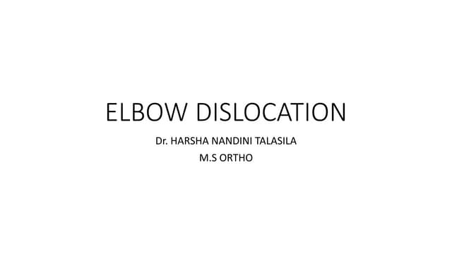 Elbow dislocation