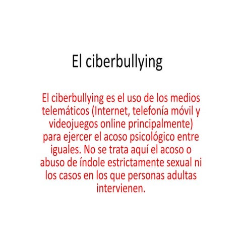 El ciberbullying
