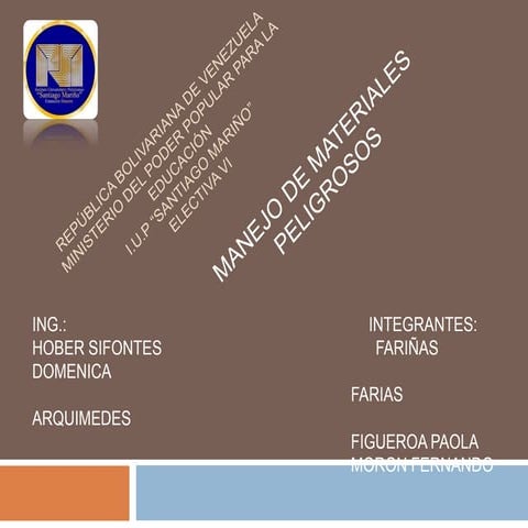 Materiales Peligrosos y sustancias Peligrosas