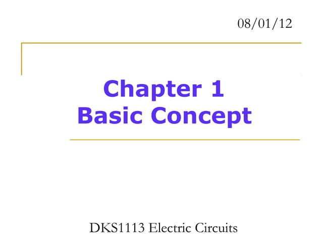 Electric circuits-chapter-1 Basic Concept