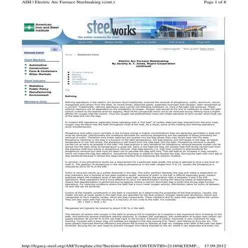 Electric arc furnace steelmaking