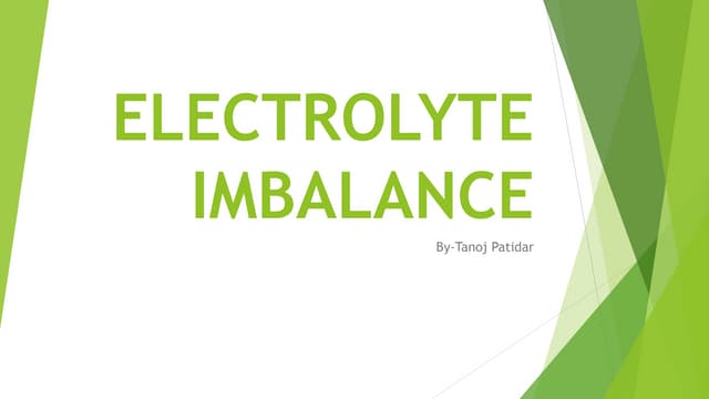 Electrolyte imbalance