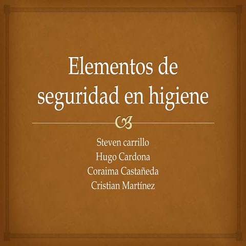 Elementos de seguridad en higiene