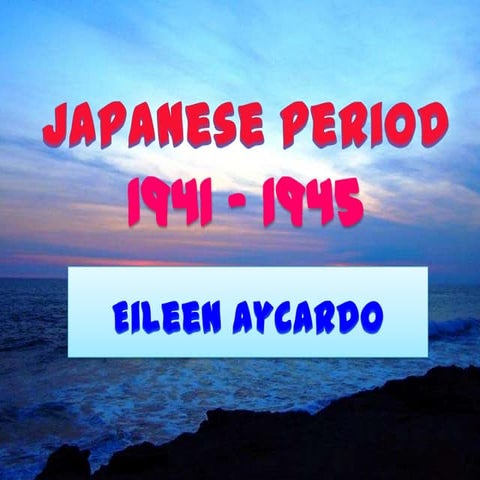 Japanese Period of the Philippine Literature 