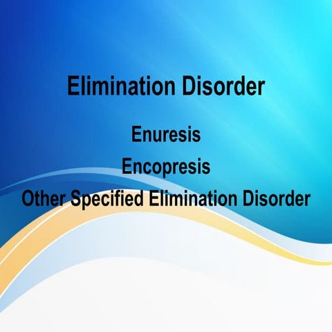 Elimination disorder - dsm V