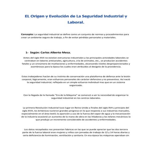 El origen y evolución de la seguridad industrial y laboral