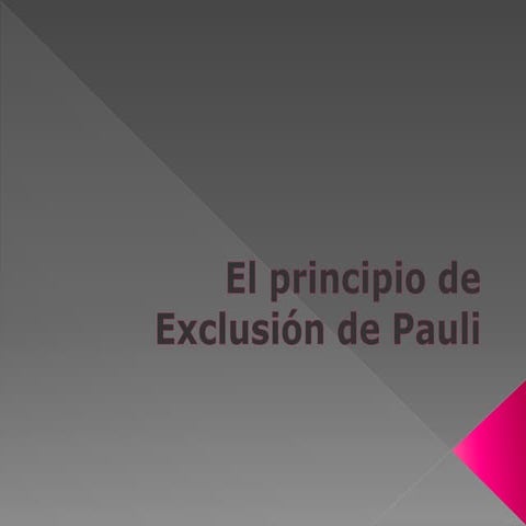 El principio de exclusión de pauli