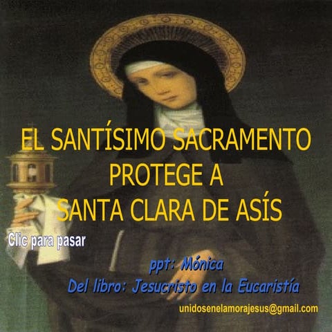 El santisimo sacramento y santa clara de asis