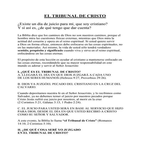 El tribunal de cristo
