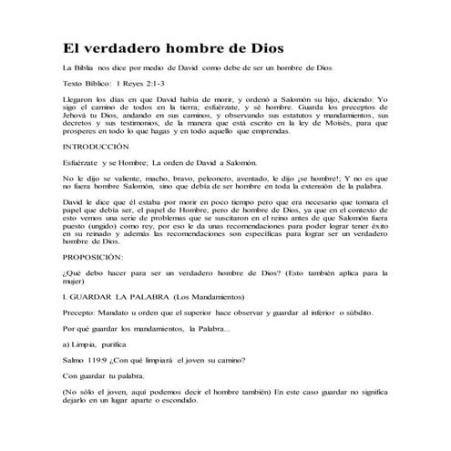 El verdadero hombre de dios