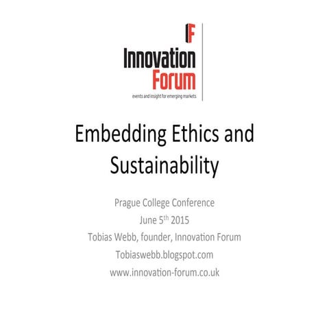 Embedding Ethics and Sustainability in Business and the Differences Between T...