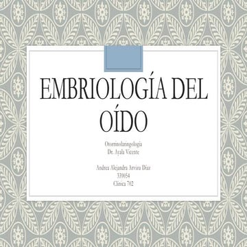 Embriología del oído