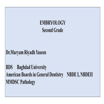 Embryology second grade students baghdad university