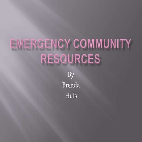 Emergency Community Resources