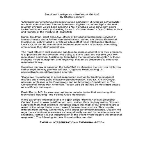 Emotional intelligence