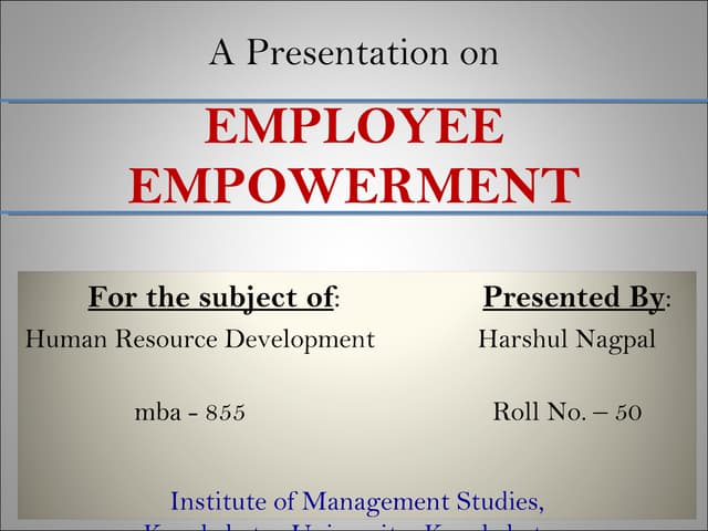 Employee empowerment