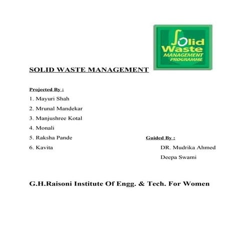 Solid Waste Management