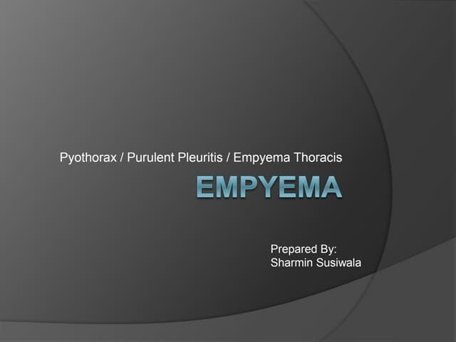 Empyema- Pus in Pleura