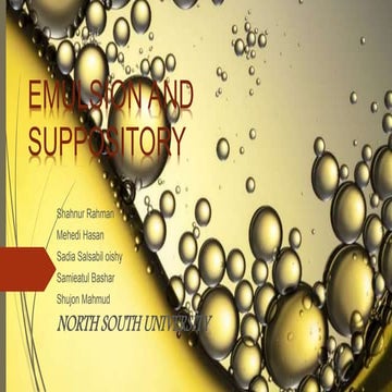 Pharmaceutical Emulsion and Suppository     