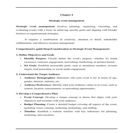 Event Management unit 4 Strategic Event Management