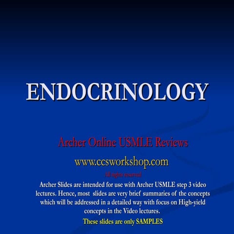 Endocrinology - Archer USMLE step 3