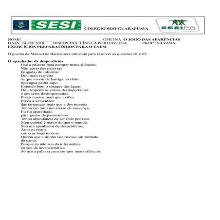 Enem   o jogo das aparências