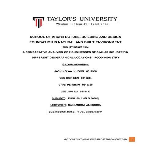 Economics Business Report