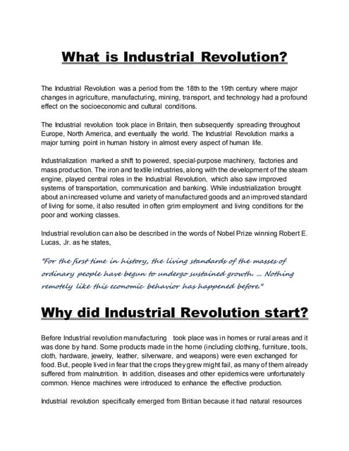 Industrial Revolution.