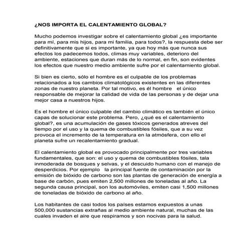 Ensayo Calentamiento Global