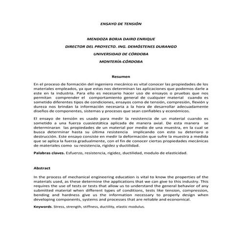 Ensayo de tensión