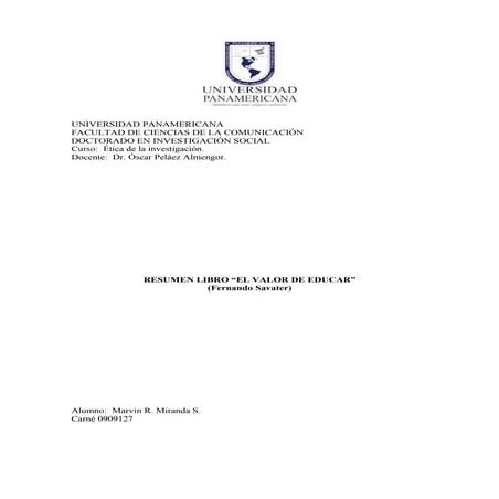 Ensayo el valor de educar