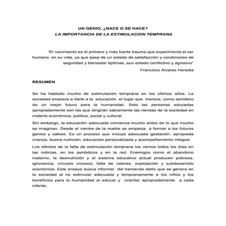ENSAYO ESTIMULACION TEMPRANA