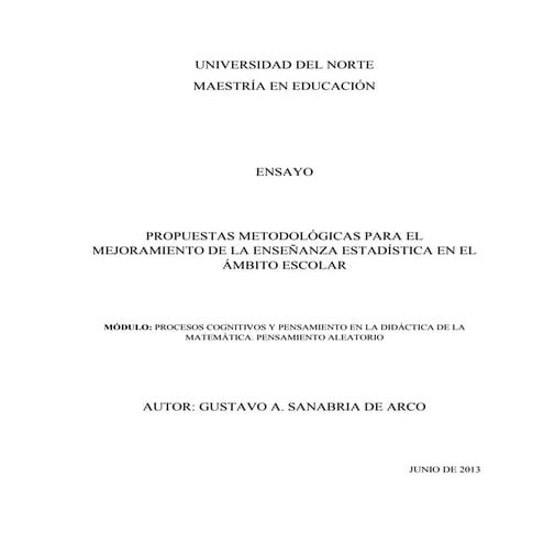 Ensayo GSanabria Pensamiento Aleatorio