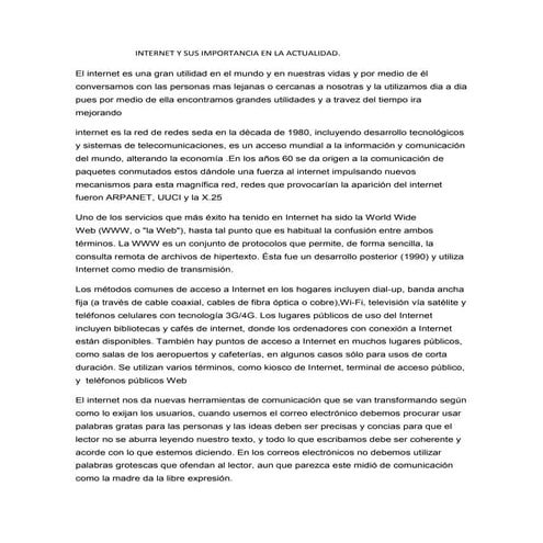 Ensayo sobre internet