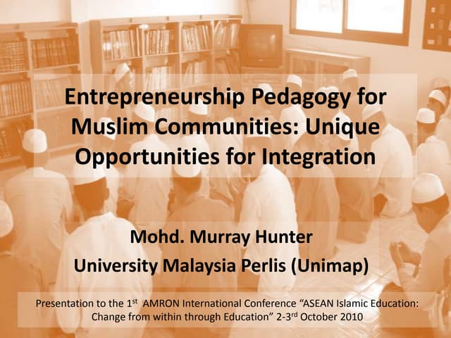 Entrepreneurship pedagogy for Muslim communities