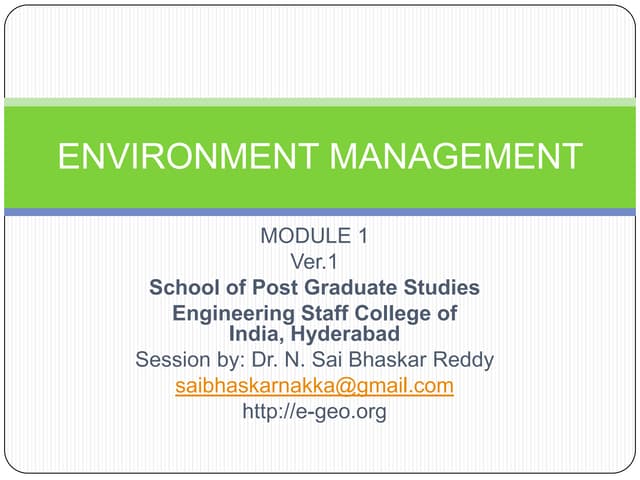Environmental Management Module 1