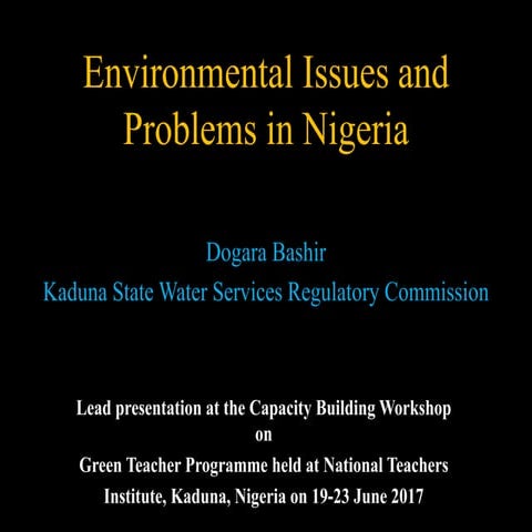 Environmental issues and problems in nigeria