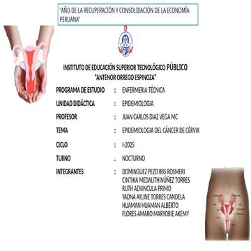 epidemiologia del cáncer de cervix o cancer de cuello uterino pptx