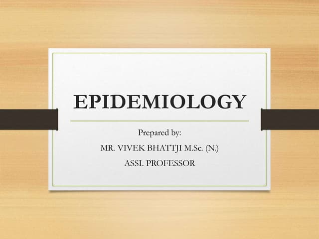 introduction to epidemiology community health nursing