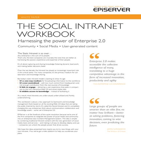 EPiServer Whitepaper: The Social Intranet Workbook