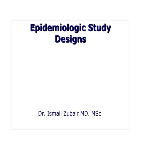 Epidemiology Study Design