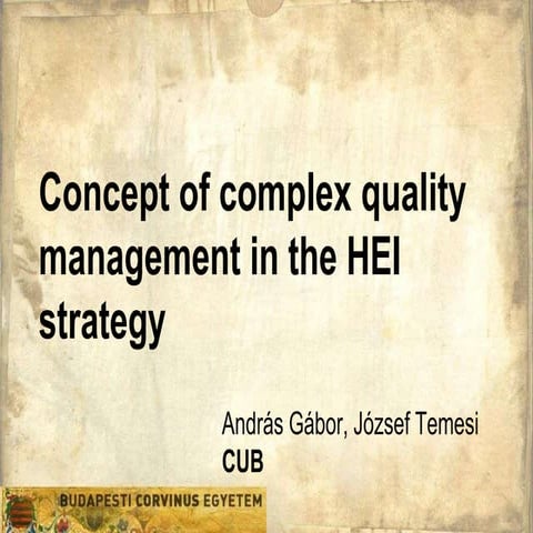 Concept of complex quality management in the HEI strategy