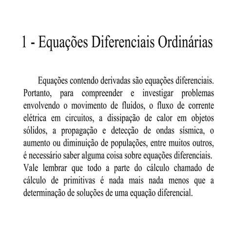 Equações diferenciais ordinárias