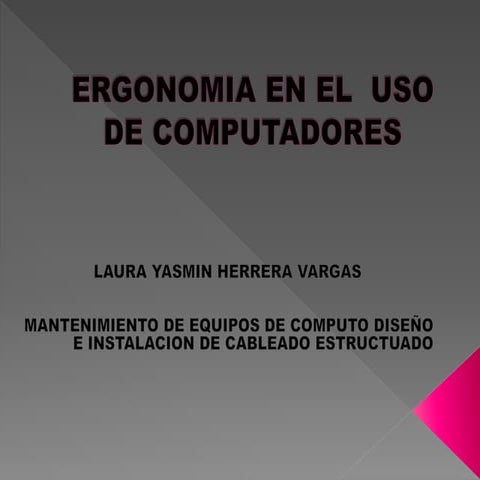 Ergonomia en el  uso de computadores