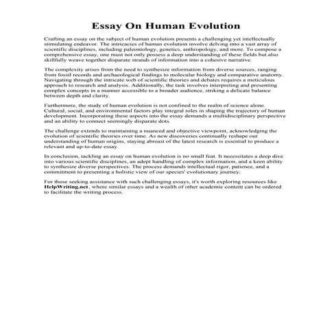 Essay On Human Evolution.pdf