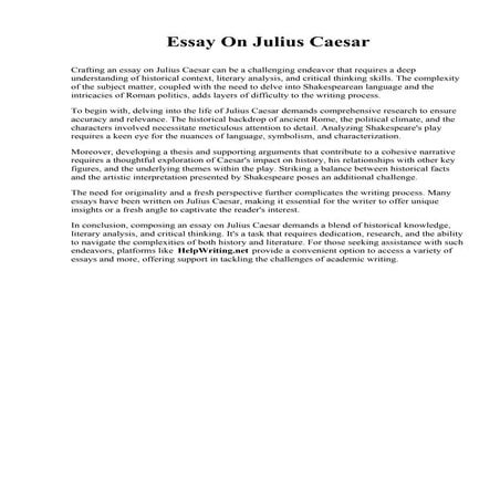 Essay On Julius Caesar. Caldwell Community College and Technical Institute